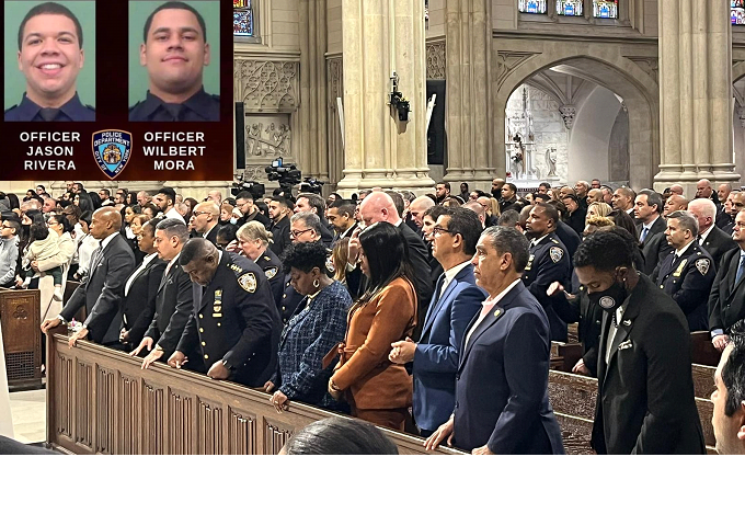 Cientos asisten a Catedral NY recordar policías dominicanos asesinados a tiros hace 1 año