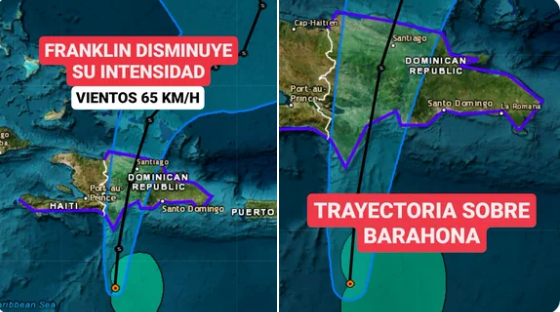 Trayectoria de Tormenta Tropical Franklin