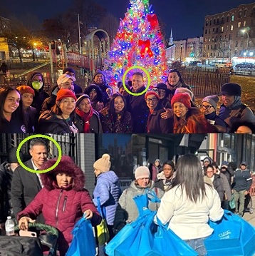 Asambleísta Álvarez inaugura árbol de navidad y entrega miles de pavos en El Bronx