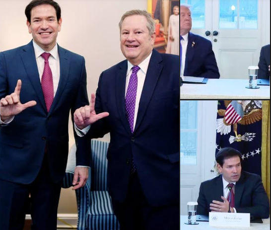 Marco Rubio, secretario de Estado y el Jefe de Misión de los Estados Unidos en Cuba, Mike Hammer