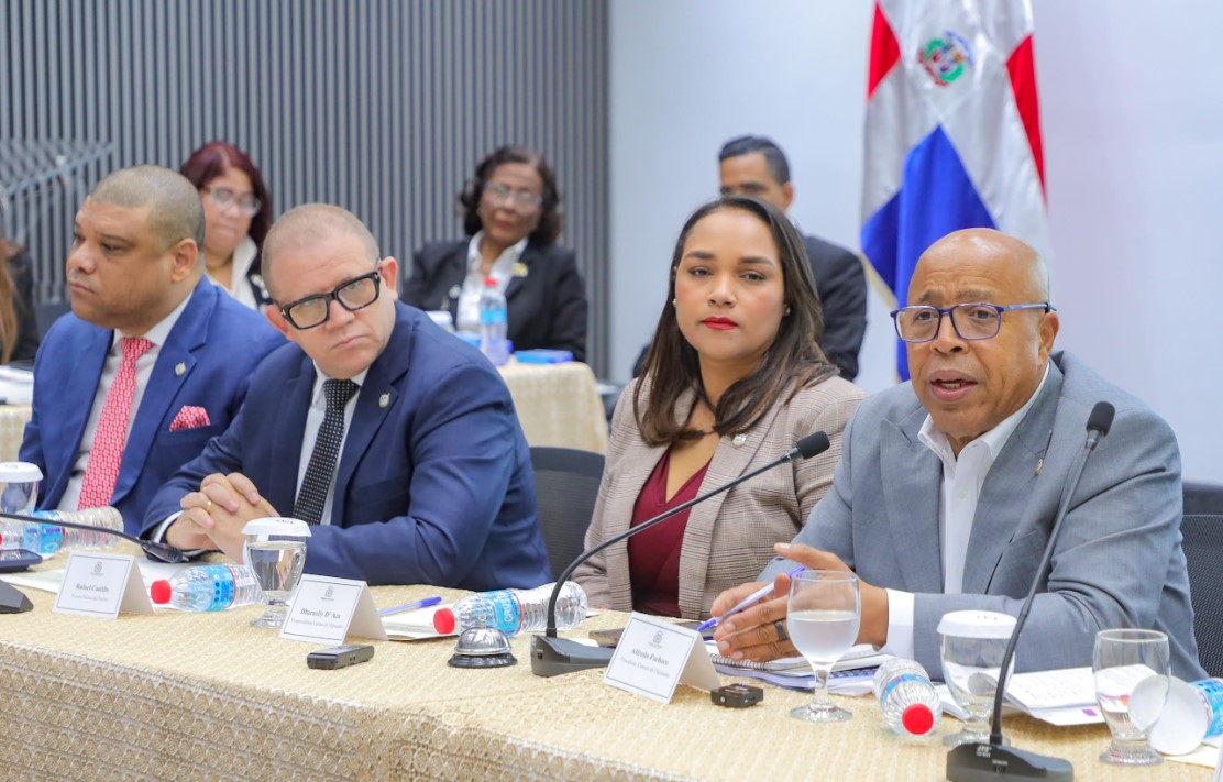 Presidente de la Cámara de Diputados, Alfredo Pacheco y los voceros partidarios