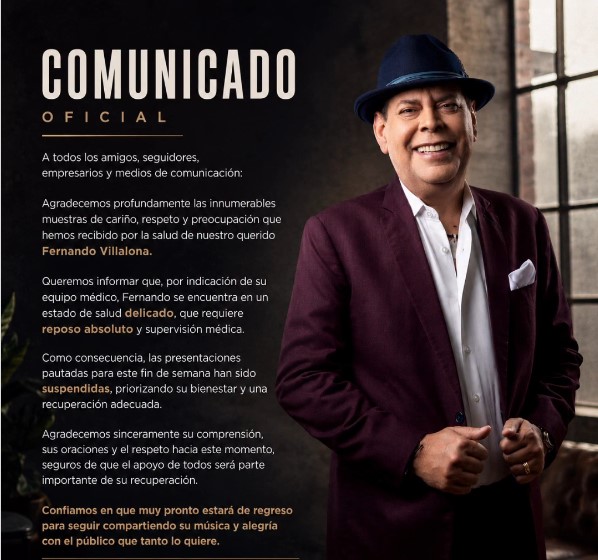 Fernando Villalona en estado delicado de salud suspende fiestas programadas
