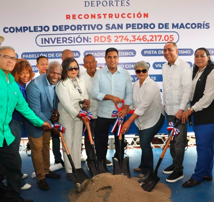 Ministro Kelvin Cruz inicia reconstrucción del Complejo Deportivo de San Pedro de Macorís con inversión de RD$274 millones