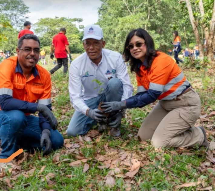 Comunidades de Hatillo y Barrick Pueblo Viejo siembran 2,000 árboles en arroyo Margajita